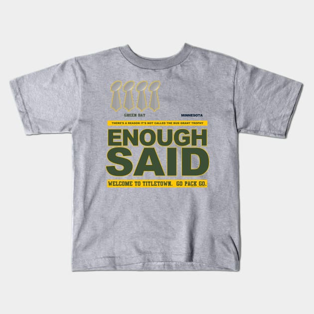 Enough Said Kids T-Shirt by wifecta